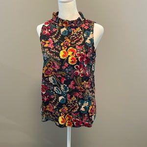 Loft Sleeveless Floral Blouse Size Petite Small